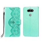 For LG K31 Flower Vine Embossing Pattern Horizontal Flip Leather Case with Card Slot & Holder & Wallet & Lanyard(Green)