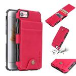 For iPhone SE 2020 & 8 & 7 Cloth Texture + TPU Shockproof Protective Case with Vertical Flip Card Slots(Rose Red)