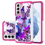 For Samsung Galaxy S21 5G Coloured Drawing Pattern PU + TPU Protective Case(Butterfly)