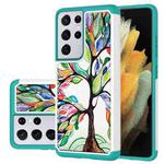 For Samsung Galaxy S21 Ultra 5G Coloured Drawing Pattern PU + TPU Protective Case(Colorful Tree)