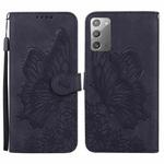 For Samsung Galaxy Note20 Retro Skin Feel Butterflies Embossing Horizontal Flip Leather Case with Holder & Card Slots & Wallet(Black)