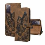 For Samsung Galaxy S20 FE Retro Skin Feel Butterflies Embossing Horizontal Flip Leather Case with Holder & Card Slots & Wallet(Brown)