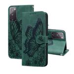 For Samsung Galaxy S20 FE Retro Skin Feel Butterflies Embossing Horizontal Flip Leather Case with Holder & Card Slots & Wallet(Green)