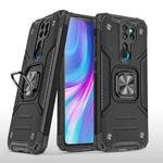 For Xiaomi Redmi Note 8 Pro Magnetic Armor Shockproof TPU + PC Case with Metal Ring Holder(Black)