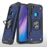 For Xiaomi Redmi Note 8 Magnetic Armor Shockproof TPU + PC Case with Metal Ring Holder(Blue)