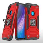 For Xiaomi Redmi Note 8 Magnetic Armor Shockproof TPU + PC Case with Metal Ring Holder(Red)