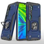 For Xiaomi Mi CC9 Pro Magnetic Armor Shockproof TPU + PC Case with Metal Ring Holder(Blue)