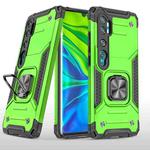 For Xiaomi Mi CC9 Pro Magnetic Armor Shockproof TPU + PC Case with Metal Ring Holder(Green)