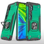 For Xiaomi Mi CC9 Pro Magnetic Armor Shockproof TPU + PC Case with Metal Ring Holder(Dark Green)