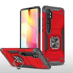 For Xiaomi Note 10 Lite Magnetic Armor Shockproof TPU + PC Case with Metal Ring Holder(Red)