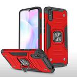 For Xiaomi Redmi 9A Magnetic Armor Shockproof TPU + PC Case with Metal Ring Holder(Red)
