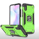 For Xiaomi Redmi 9A Magnetic Armor Shockproof TPU + PC Case with Metal Ring Holder(Green)