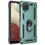 For Samsung Galaxy A12 5G Shockproof TPU + PC Protective Case with 360 Degree Rotating Holder(Dark Green)