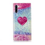 For Galaxy Note 10 Coloured Drawing Pattern IMD Workmanship Soft TPU Protective Case(Red Heart)