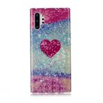 For Galaxy Note 10+ Coloured Drawing Pattern IMD Workmanship Soft TPU Protective Case(Red Heart)