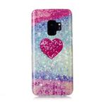 For Galaxy S9 Coloured Drawing Pattern IMD Workmanship Soft TPU Protective Case(Red Heart)