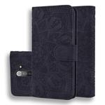 For Xiaomi Redmi Note 8 Pro Calf Pattern Mandala Double Folding Design Embossed Leather Case with Wallet & Holder & Card Slots(Black)