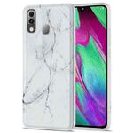 For Samsung Galaxy A40 TPU Glossy Marble Pattern IMD Protective Case(White)