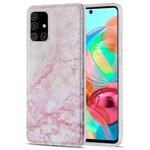 For Samsung Galaxy A71 TPU Glossy Marble Pattern IMD Protective Case(Light Pink)