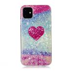 For iPhone 11 Coloured Drawing Pattern IMD Workmanship Soft TPU Protective Case(Red Heart)