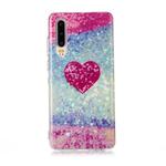For Huawei P30 Coloured Drawing Pattern IMD Workmanship Soft TPU Protective Case(Red Heart)