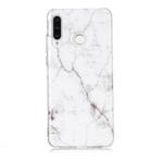 For Huawei P30 Lite Coloured Drawing Pattern IMD Workmanship Soft TPU Protective Case(White)