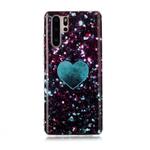 For Huawei P30 Pro Coloured Drawing Pattern IMD Workmanship Soft TPU Protective Case(Green Love)