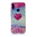 For Xiaomi Redmi Note 7 Coloured Drawing Pattern IMD Workmanship Soft TPU Protective Case(Red Heart)
