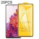 For Samsung Galaxy S20 FE / S20 FE 5G / S20 FE 2022 25 PCS 9D Full Glue Full Screen Tempered Glass Film