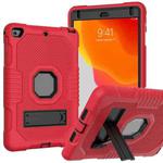 Contrast Color Robot Shockproof Silicone + PC Protective Case with Holder For iPad mini 5 & 4(Red Black)