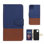 For iPhone 11 Pro Splicing Color Horizontal Flip Leather Case with Holder & Photo Frame & Card Slots & Wallet(Blue)