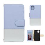 For iPhone 11 Pro Splicing Color Horizontal Flip Leather Case with Holder & Photo Frame & Card Slots & Wallet(Light Blue)