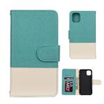 For iPhone 11 Pro Max Splicing Color Horizontal Flip Leather Case with Holder & Photo Frame & Card Slots & Wallet(Green)