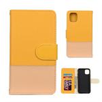 For iPhone 11 Pro Max Splicing Color Horizontal Flip Leather Case with Holder & Photo Frame & Card Slots & Wallet(Yellow)