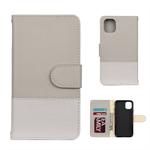 For iPhone 11 Pro Max Splicing Color Horizontal Flip Leather Case with Holder & Photo Frame & Card Slots & Wallet(Grey)
