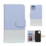 For iPhone 11 Pro Max Splicing Color Horizontal Flip Leather Case with Holder & Photo Frame & Card Slots & Wallet(Light Blue)