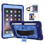 Contrast Color Silicone + PC Combination Case with Holder For iPad mini 3(Navy Blue + Blue)