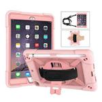 Contrast Color Silicone + PC Combination Case with Holder For iPad mini 3(Rose Gold)