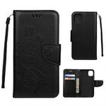 For iPhone 11 Pro Butterfly Flower Pattern Horizontal Flip Leather Case with Holder & Card Slots & Wallet(Black)