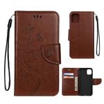 For iPhone 11 Pro Butterfly Flower Pattern Horizontal Flip Leather Case with Holder & Card Slots & Wallet(Brown)