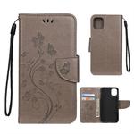 For iPhone 11 Pro Butterfly Flower Pattern Horizontal Flip Leather Case with Holder & Card Slots & Wallet(Grey)