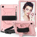 For Samsung Galaxy Tab A7 10.4 (2020) T500 Contrast Color Silicone + PC Combination Case with Holder(Rose Gold)