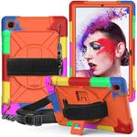 For Samsung Galaxy Tab A7 10.4 (2020) T500 Contrast Color Silicone + PC Combination Case with Holder(Camouflage Orange)