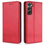 For Samsung Galaxy S21 5G AZNS Magnetic Calf Texture Horizontal Flip Leather Case with Card Slots & Holder & Wallet(Red)