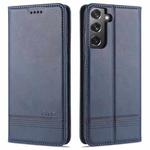 For Samsung Galaxy S21 5G AZNS Magnetic Calf Texture Horizontal Flip Leather Case with Card Slots & Holder & Wallet(Dark Blue)