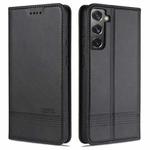 For Samsung Galaxy S21 5G AZNS Magnetic Calf Texture Horizontal Flip Leather Case with Card Slots & Holder & Wallet(Black)