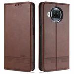 For Xiaomi Mi 10T Lite 5G AZNS Magnetic Calf Texture Horizontal Flip Leather Case with Card Slots & Holder & Wallet(Dark Brown)