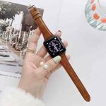 Small Pretty Waist Double-sided Leather Watch Band For Apple Watch Ultra 49mm / Series 8&7 45mm / SE 2&6&SE&5&4 44mm / 3&2&1 42mm(Brown)