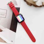 D Character Buckle Smooth Texture Watch Band For Apple Watch Ultra 49mm / Series 8&7 45mm / SE 2&6&SE&5&4 44mm / 3&2&1 42mm(Red)