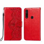 For Motorola Moto G Power Flower Vine Embossing Pattern Horizontal Flip Leather Case with Card Slot & Holder & Wallet & Lanyard(Red)